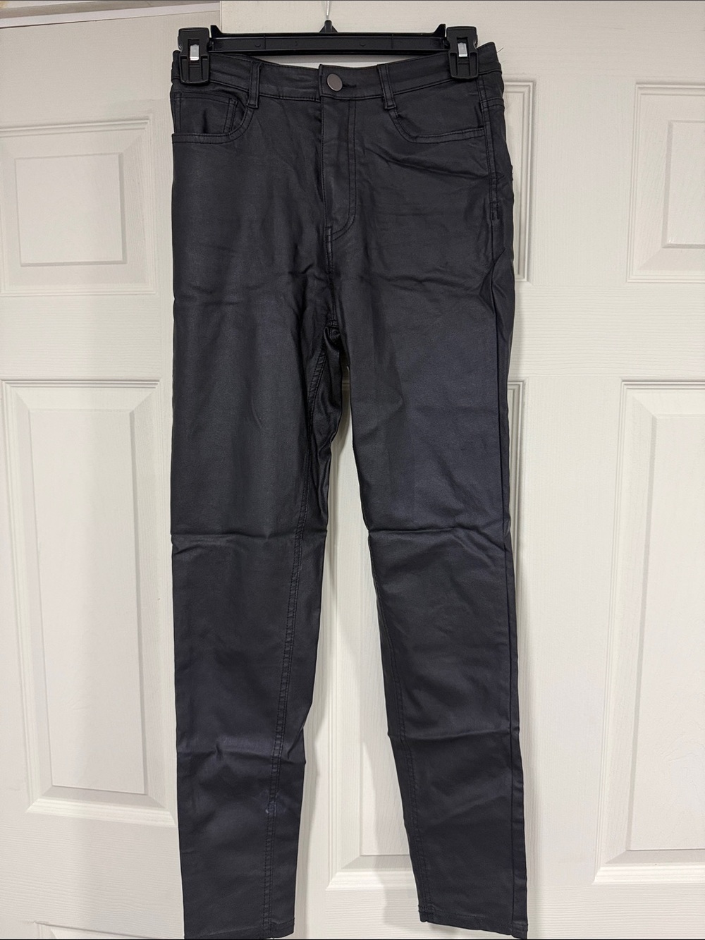 Calzedonia Women's Skinny Black Coated Jeans